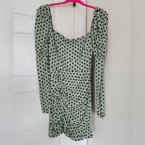 NaaNaa Green Polka dot bodycon dress